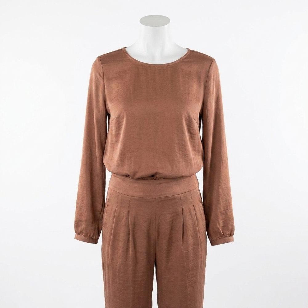 NEW LINE AND DOT all back tied top in mocha